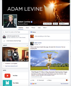 Adam Levine FB Page
