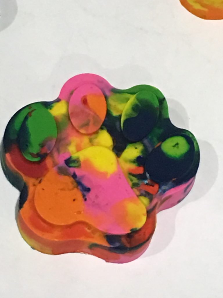 Custom Wuf Shanti Paw Print Multi-Colored Crayon